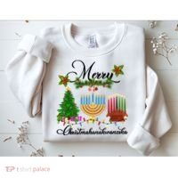 Merry Christmas Hanukkah Kwanzaa Hanukkah Jewish Sweatshirt thumb 2