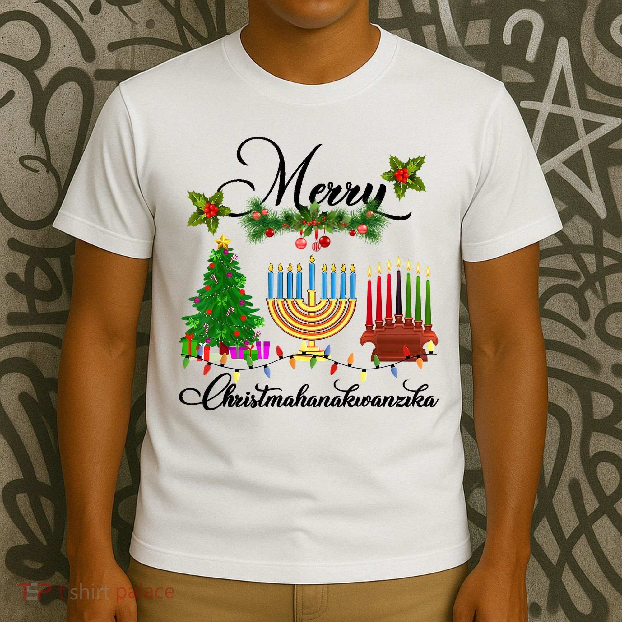 Merry Christmas Hanukkah Kwanzaa Hanukkah Jewish T-Shirt