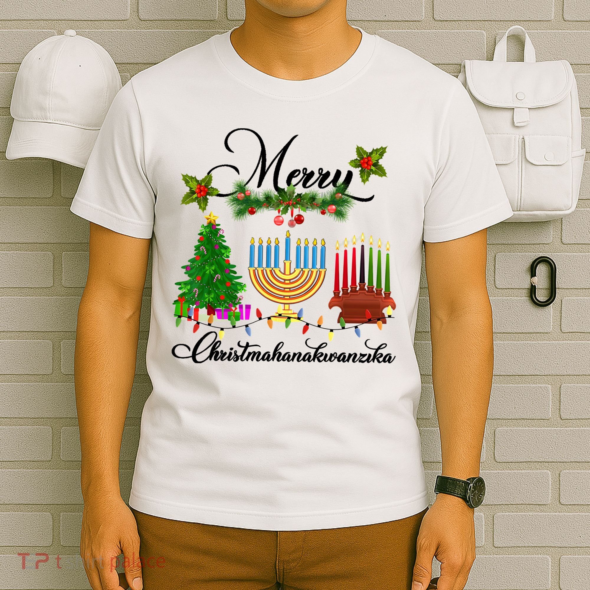 Merry Christmas Hanukkah Kwanzaa Hanukkah Jewish T-Shirt
