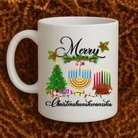 Merry Christmas Hanukkah Kwanzaa Hanukkah Jewish Coffee Mug thumb 2