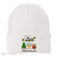 Merry Christmas Hanukkah Kwanzaa Hanukkah Jewish Beanie thumb 0
