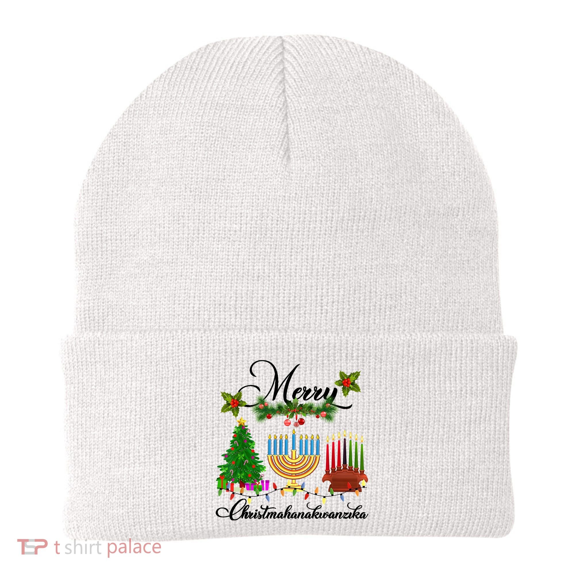 Merry Christmas Hanukkah Kwanzaa Hanukkah Jewish Beanie