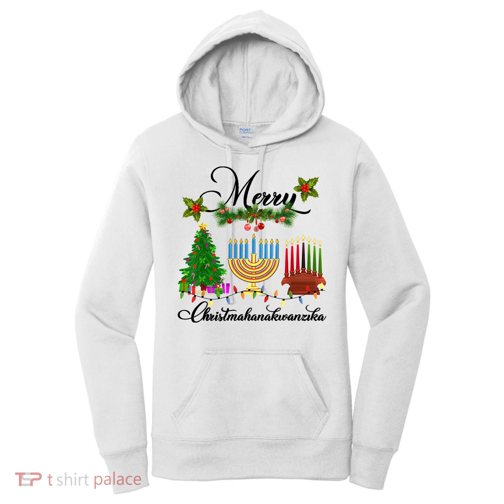Merry Christmas Hanukkah Kwanzaa Hanukkah Jewish Women's Hoodie