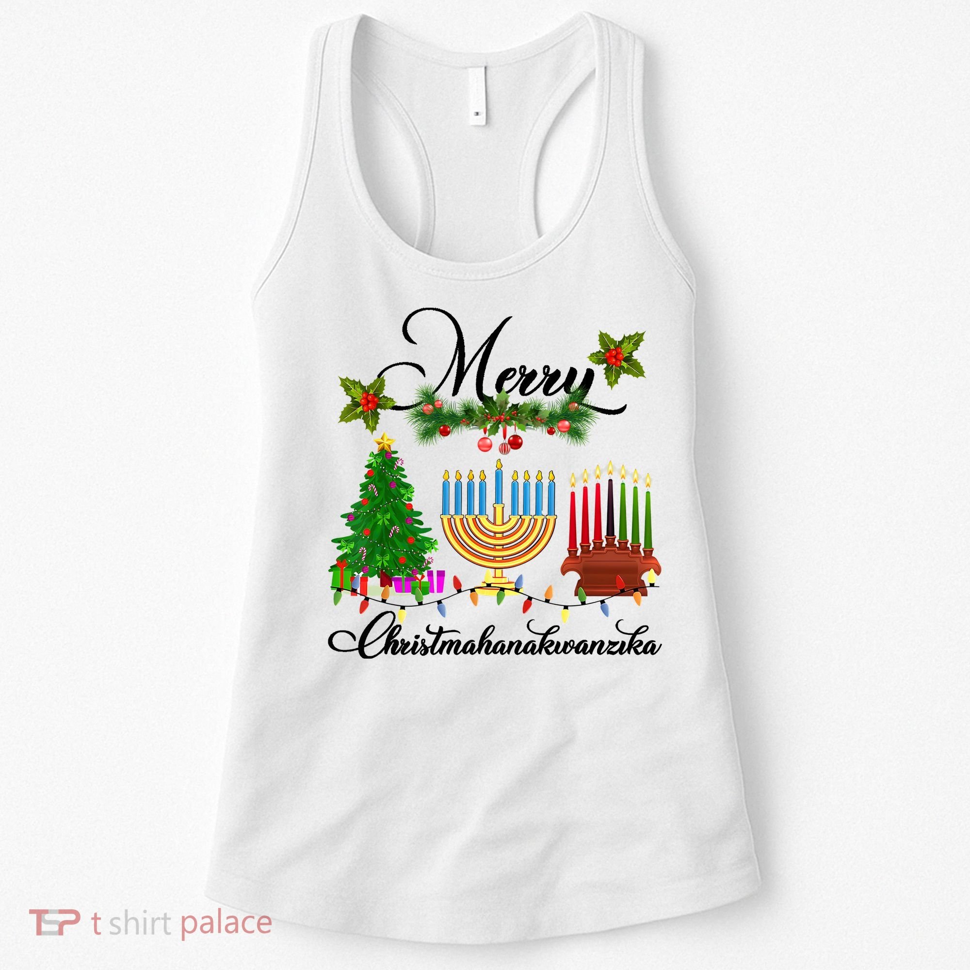 Merry Christmas Hanukkah Kwanzaa Hanukkah Jewish Women's Tank Top