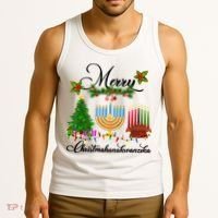Merry Christmas Hanukkah Kwanzaa Hanukkah Jewish Tank Top thumb 3
