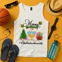 Merry Christmas Hanukkah Kwanzaa Hanukkah Jewish Tank Top thumb 4