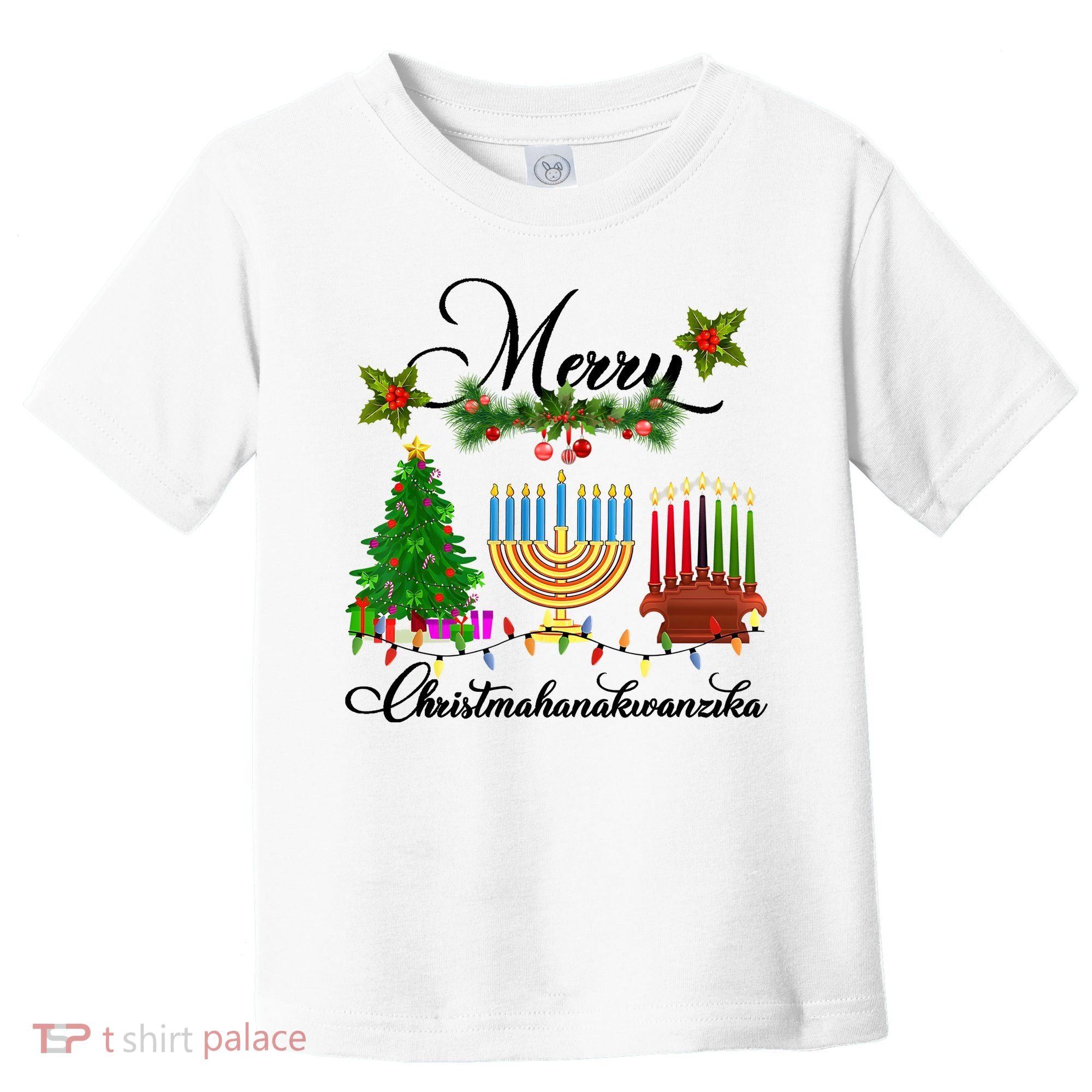 Merry Christmas Hanukkah Kwanzaa Hanukkah Jewish Toddler T-Shirt