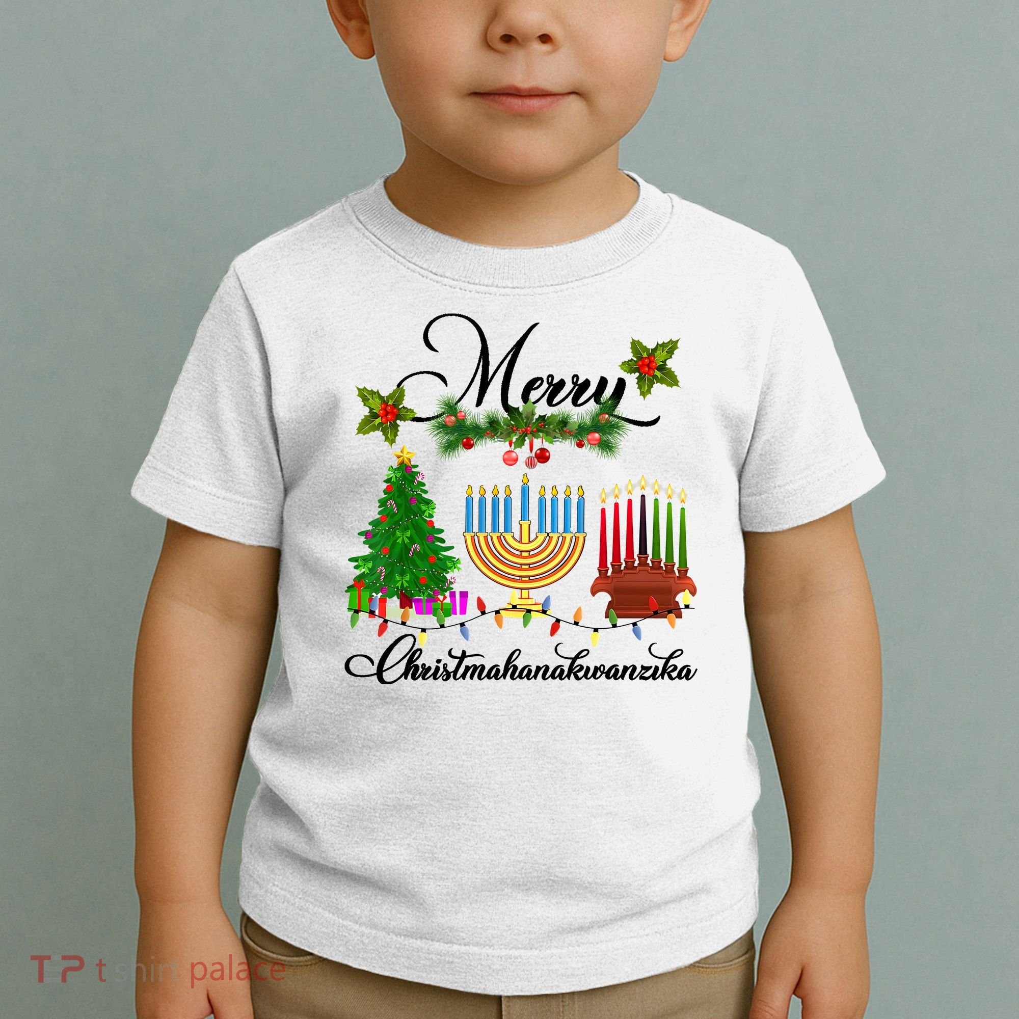 Merry Christmas Hanukkah Kwanzaa Hanukkah Jewish Toddler T-Shirt