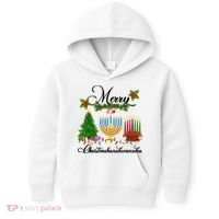 Merry Christmas Hanukkah Kwanzaa Hanukkah Jewish Kids Hoodie thumb 0