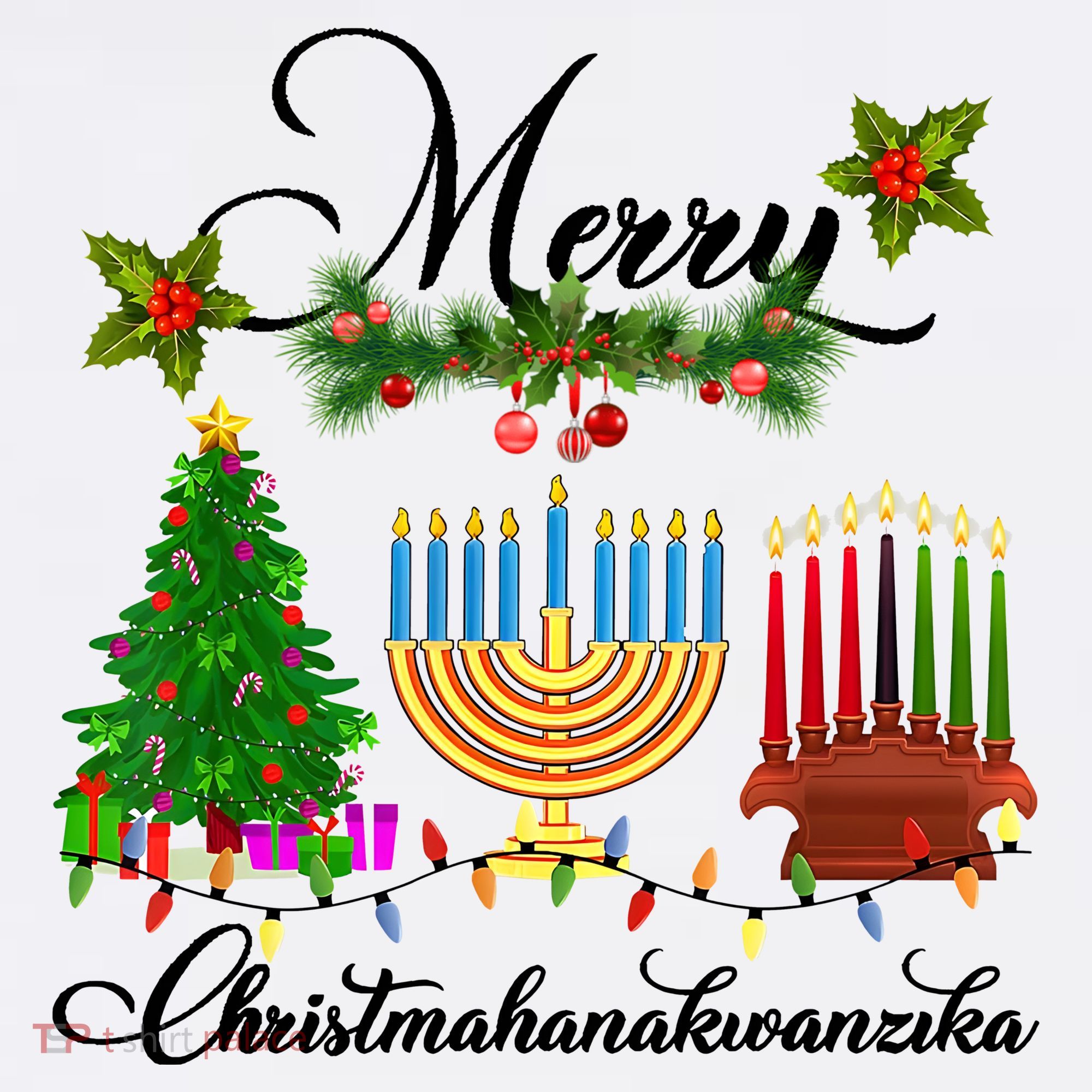 Merry Christmas Hanukkah Kwanzaa Hanukkah Jewish Kids Hoodie