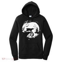 Manx Cat Halloween Costume Moon Silhouette Creepy Horror Women's Hoodie thumb 0