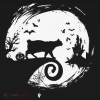 Manx Cat Halloween Costume Moon Silhouette Creepy Horror Women's Hoodie thumb 2