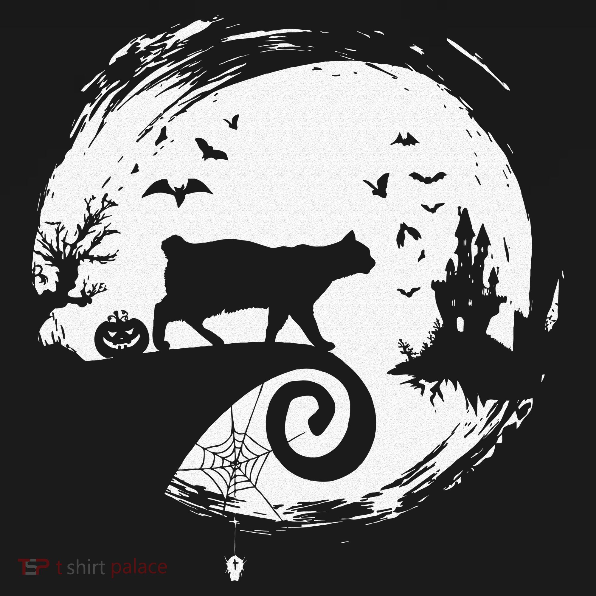 Manx Cat Halloween Costume Moon Silhouette Creepy Horror Women's Hoodie