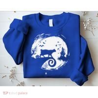 Manx Cat Halloween Costume Moon Silhouette Creepy Horror Sweatshirt thumb 2
