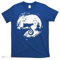 Manx Cat Halloween Costume Moon Silhouette Creepy Horror T-Shirt thumb 0