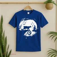 Manx Cat Halloween Costume Moon Silhouette Creepy Horror T-Shirt thumb 2