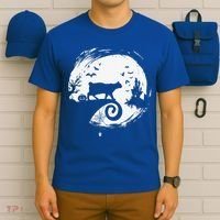Manx Cat Halloween Costume Moon Silhouette Creepy Horror T-Shirt thumb 6