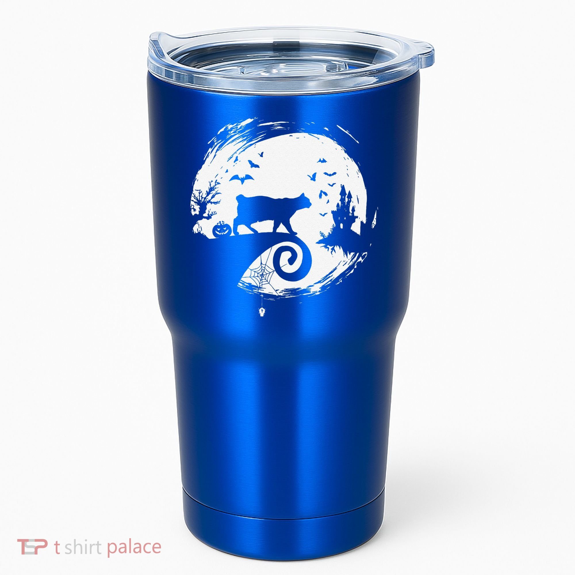 Manx Cat Halloween Costume Moon Silhouette Creepy Horror Tumbler
