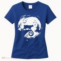 Manx Cat Halloween Costume Moon Silhouette Creepy Horror Women's T-Shirt thumb 0