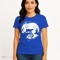 Manx Cat Halloween Costume Moon Silhouette Creepy Horror Women's T-Shirt thumb 4
