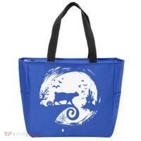 Manx Cat Halloween Costume Moon Silhouette Creepy Horror Tote Bag thumb 0