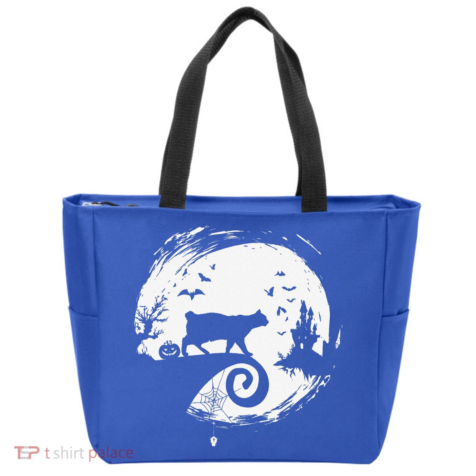 Manx Cat Halloween Costume Moon Silhouette Creepy Horror Tote Bag