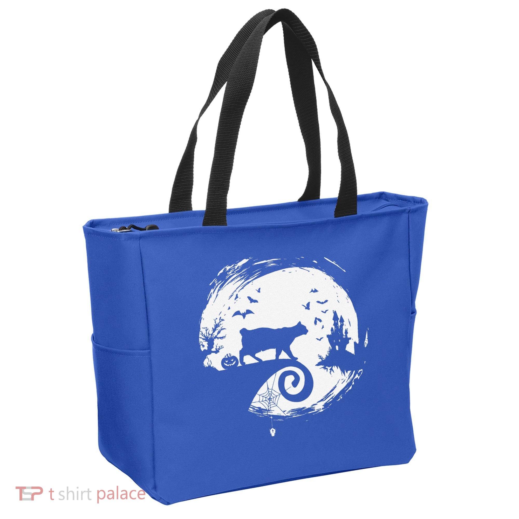 Manx Cat Halloween Costume Moon Silhouette Creepy Horror Tote Bag
