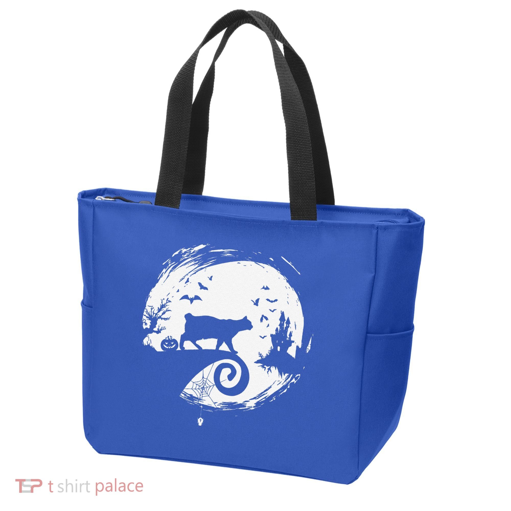 Manx Cat Halloween Costume Moon Silhouette Creepy Horror Tote Bag