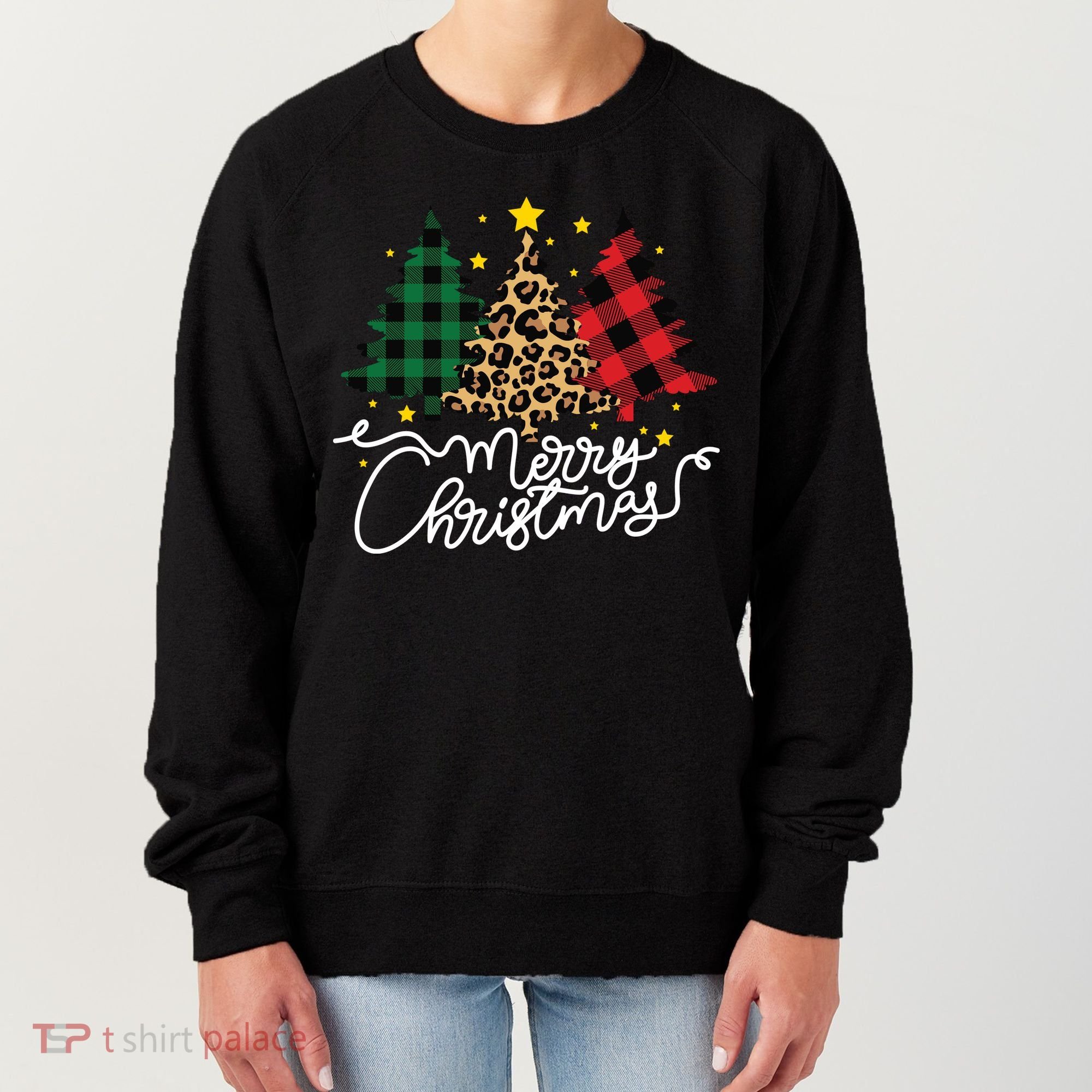 Merry Christmas Holiday Trees Women's Sweatshirt