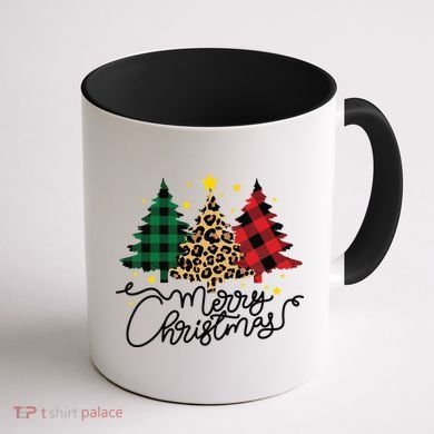 Merry Christmas Holiday Trees Coffee Mug back