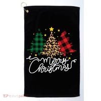 Merry Christmas Holiday Trees Golf Towel thumb 0