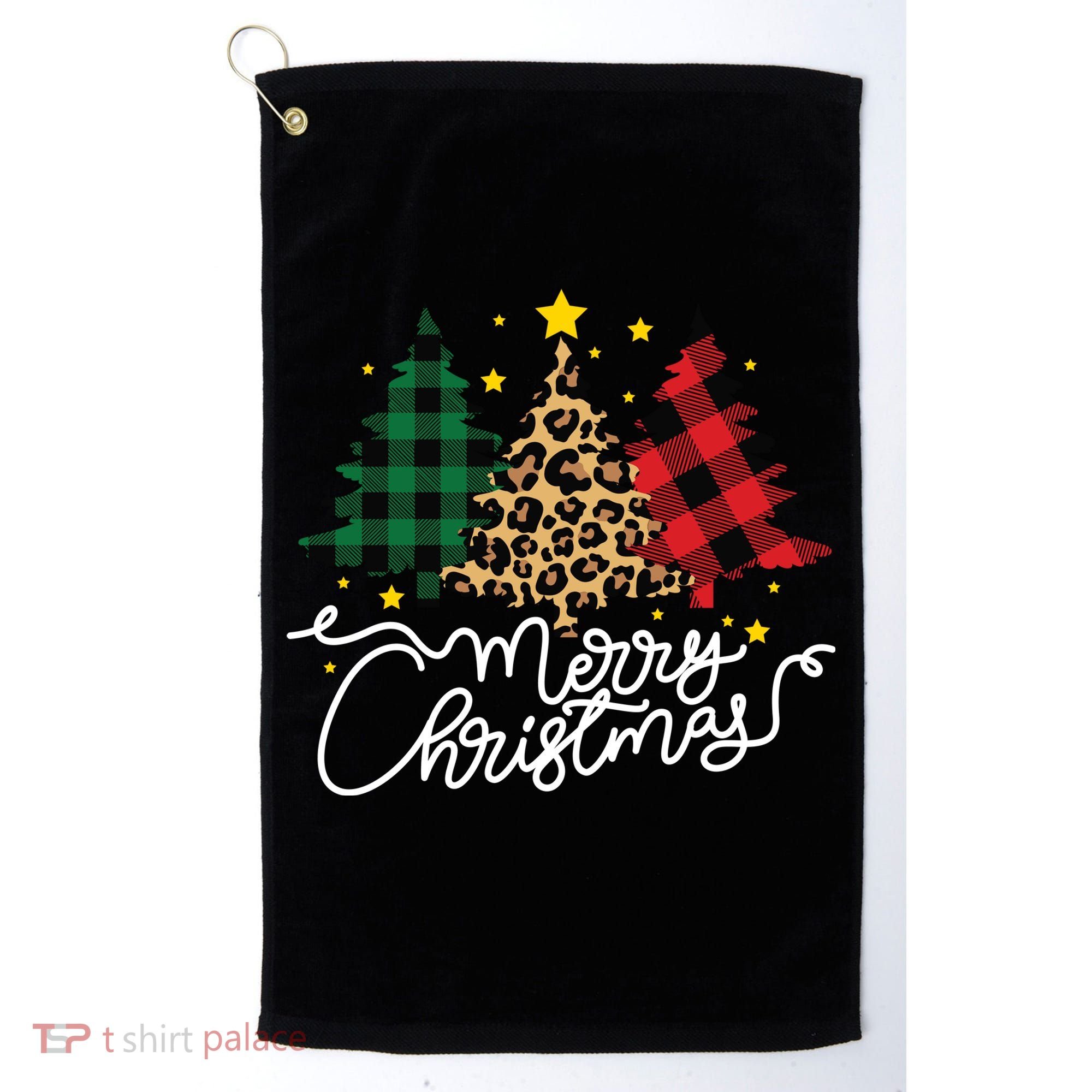 Merry Christmas Holiday Trees Golf Towel