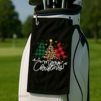 Merry Christmas Holiday Trees Golf Towel thumb 2