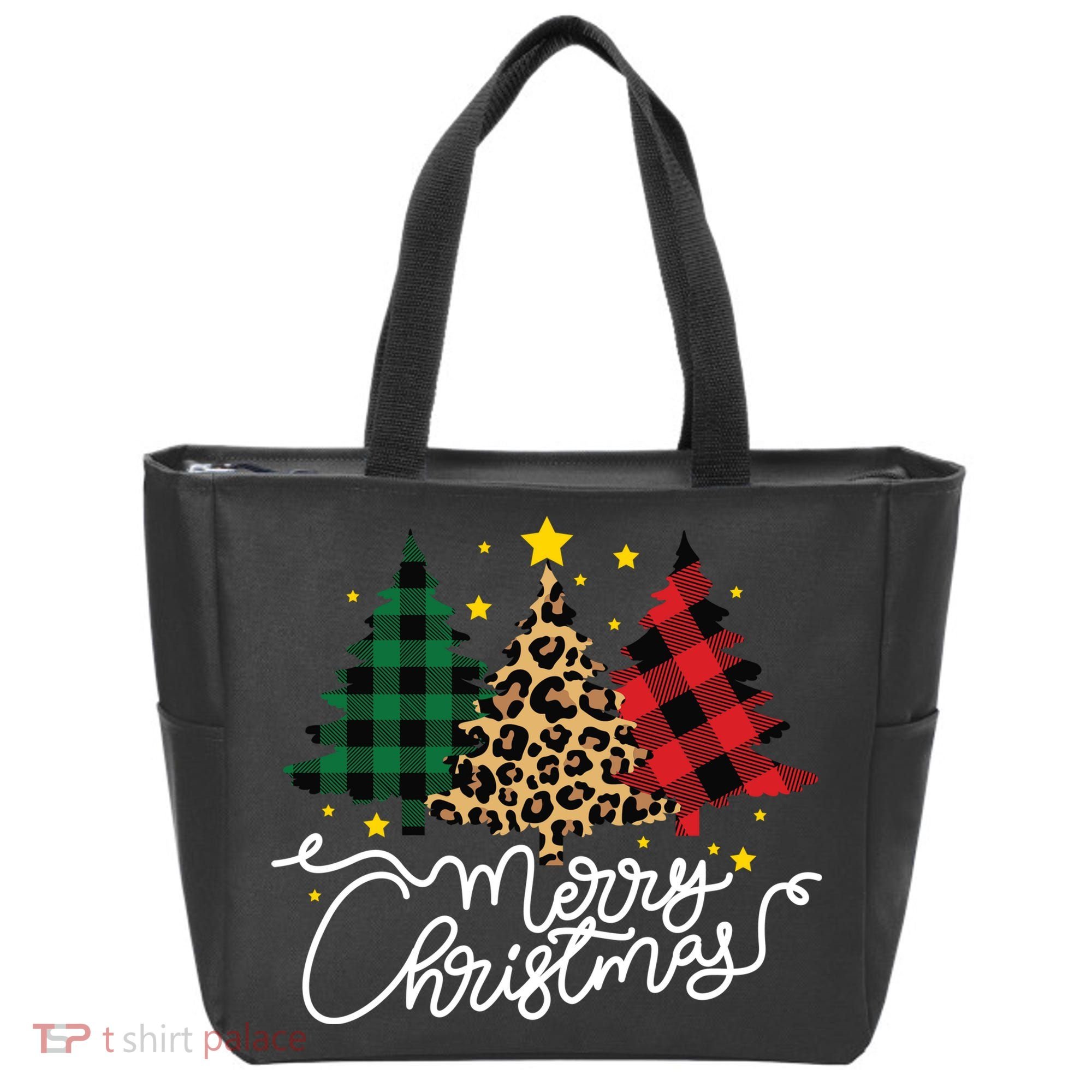 Merry Christmas Holiday Trees Tote Bag