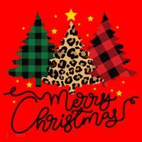 Merry Christmas Holiday Trees Santa Hat thumb 1