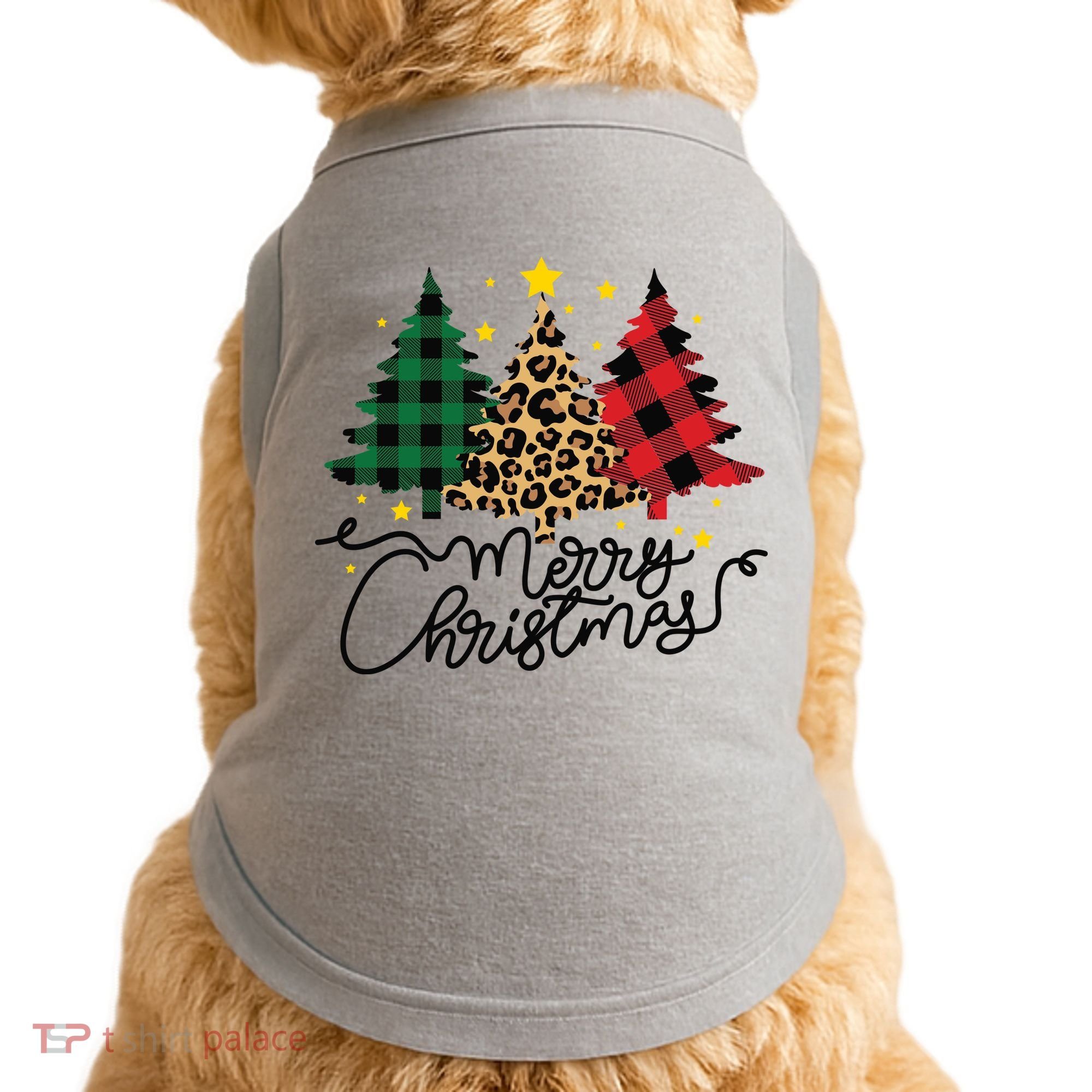 Merry Christmas Holiday Trees Doggie Tank