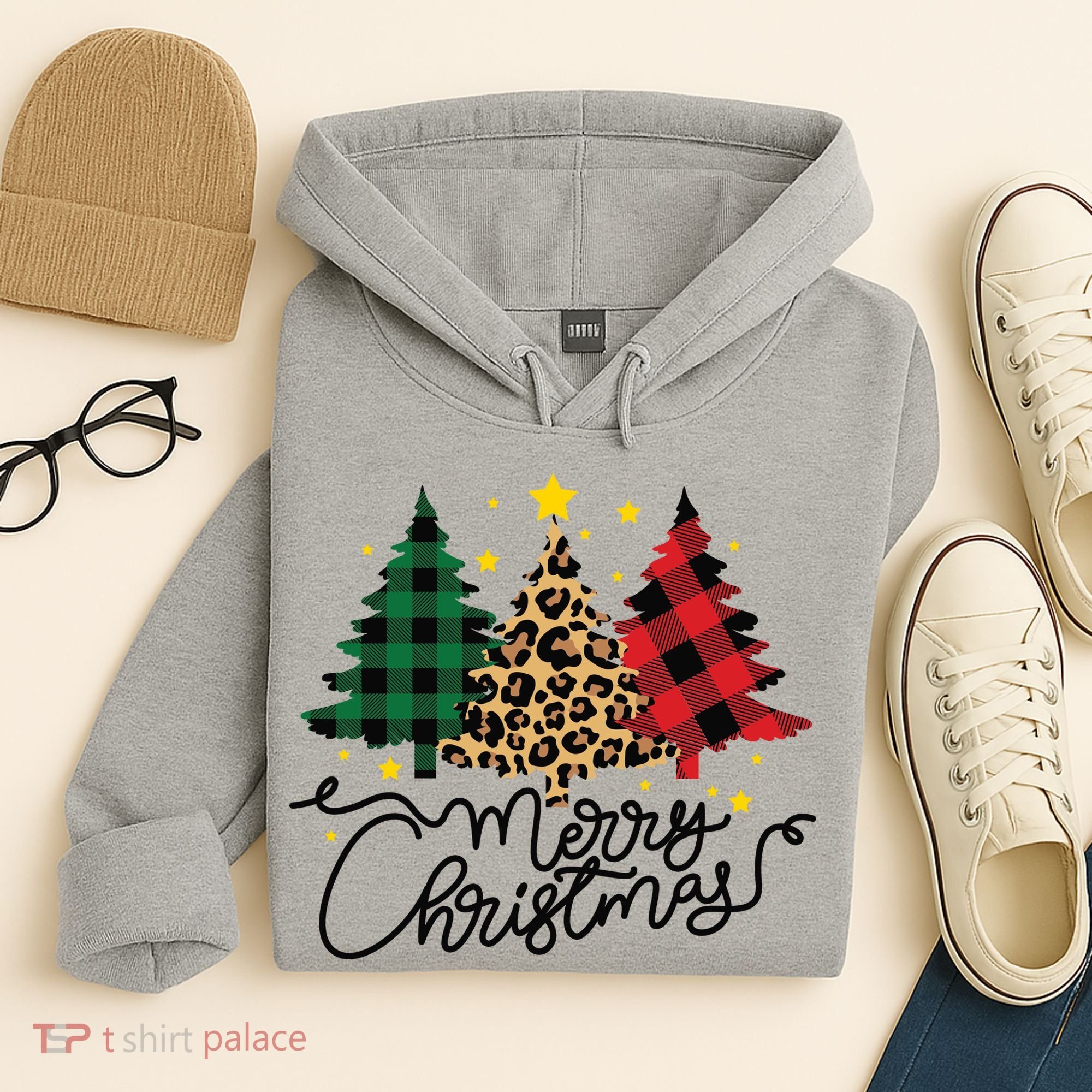 Merry Christmas Holiday Trees Hoodie