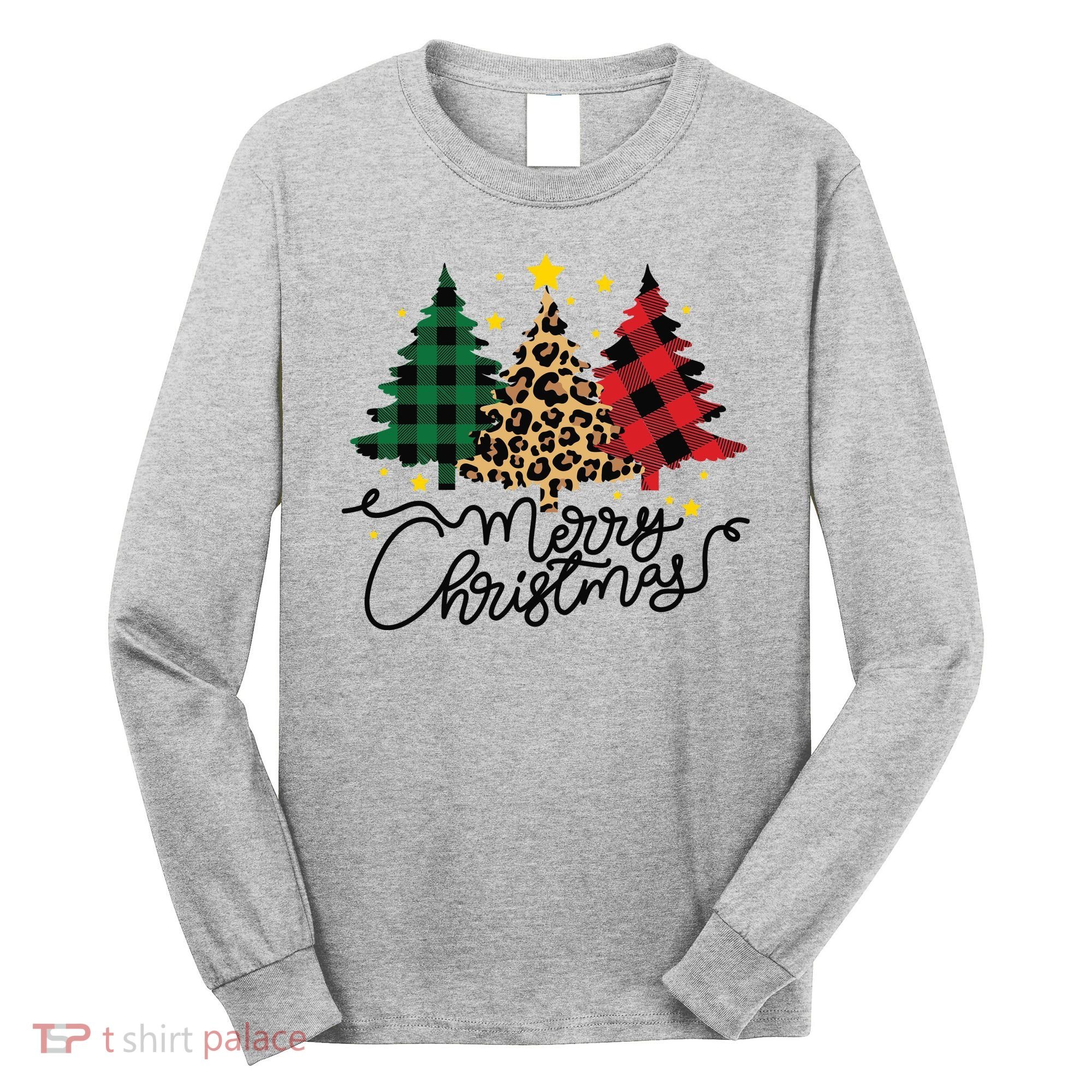 Merry Christmas Holiday Trees Long Sleeve Shirt