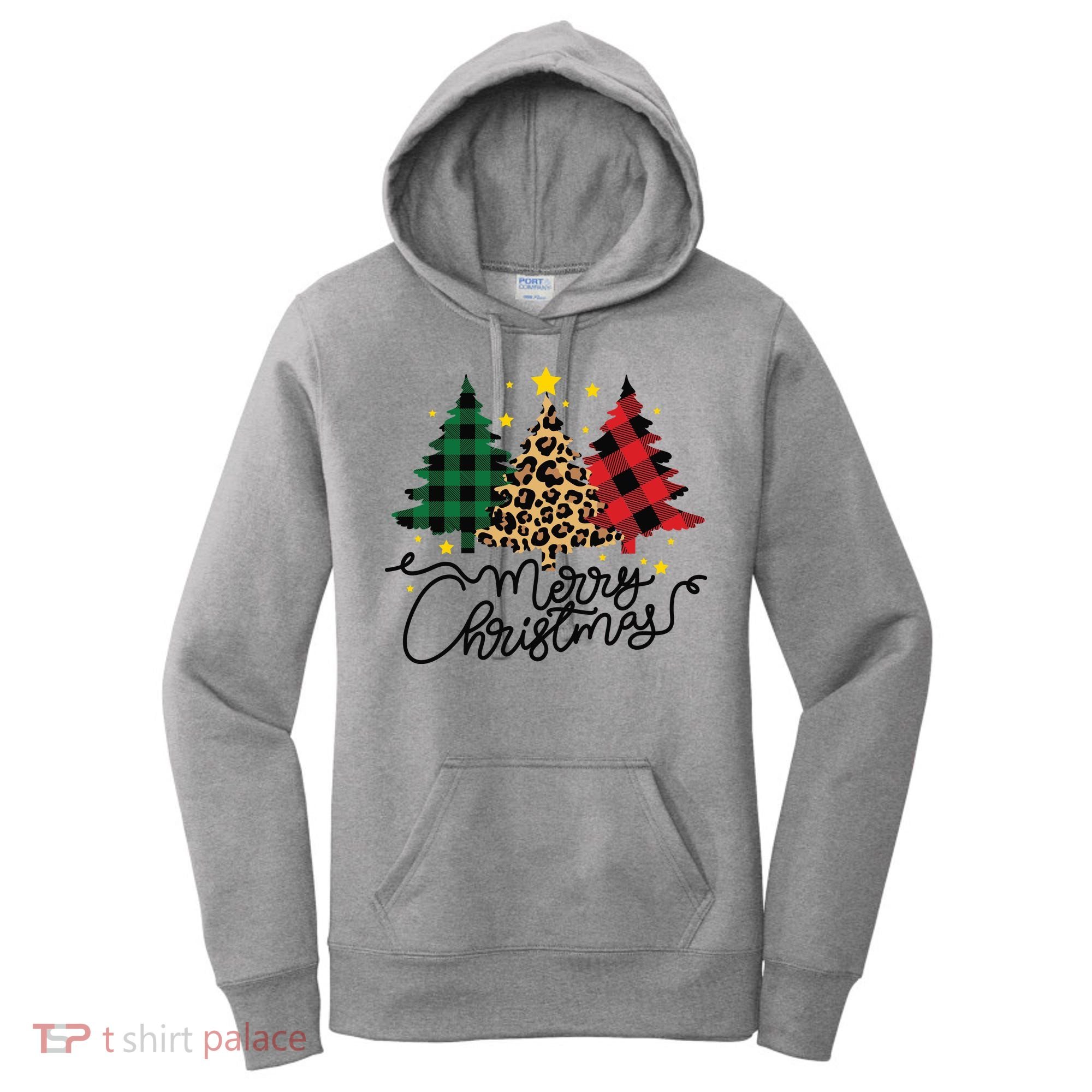 Merry Christmas Holiday Trees Women's Hoodie