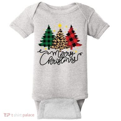Merry Christmas Holiday Trees Baby Bodysuit