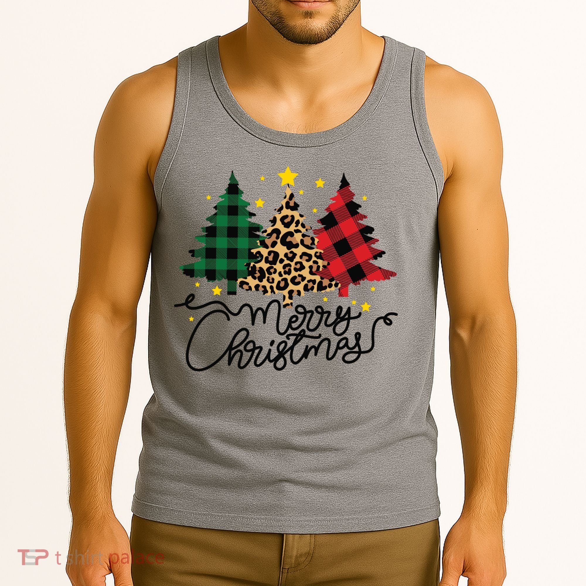 Merry Christmas Holiday Trees Tank Top