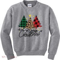 Merry Christmas Holiday Trees Kids Sweatshirt thumb 0