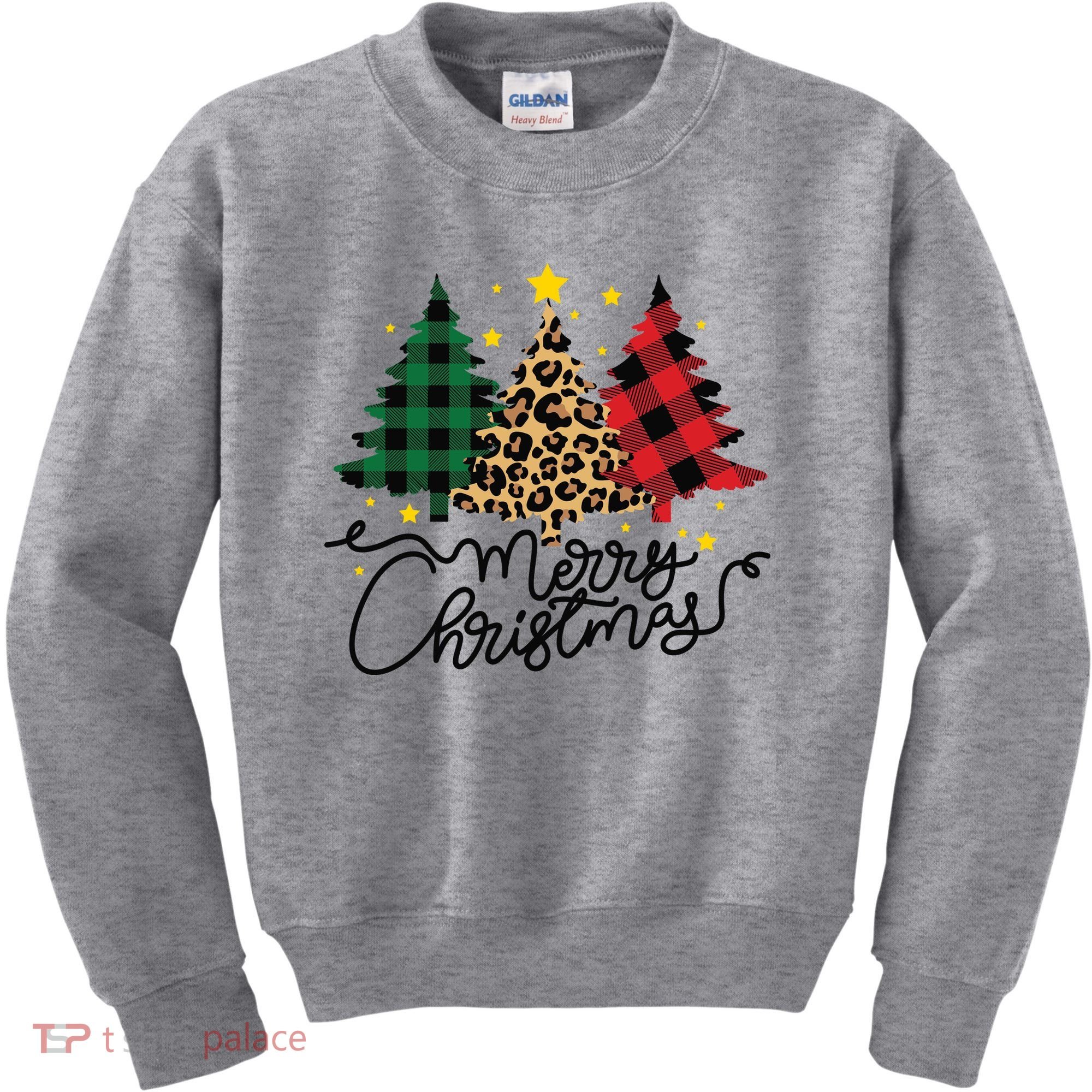 Merry Christmas Holiday Trees Kids Sweatshirt