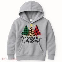 Merry Christmas Holiday Trees Kids Hoodie thumb 0
