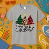 Merry Christmas Holiday Trees Kids T-Shirt thumb 3