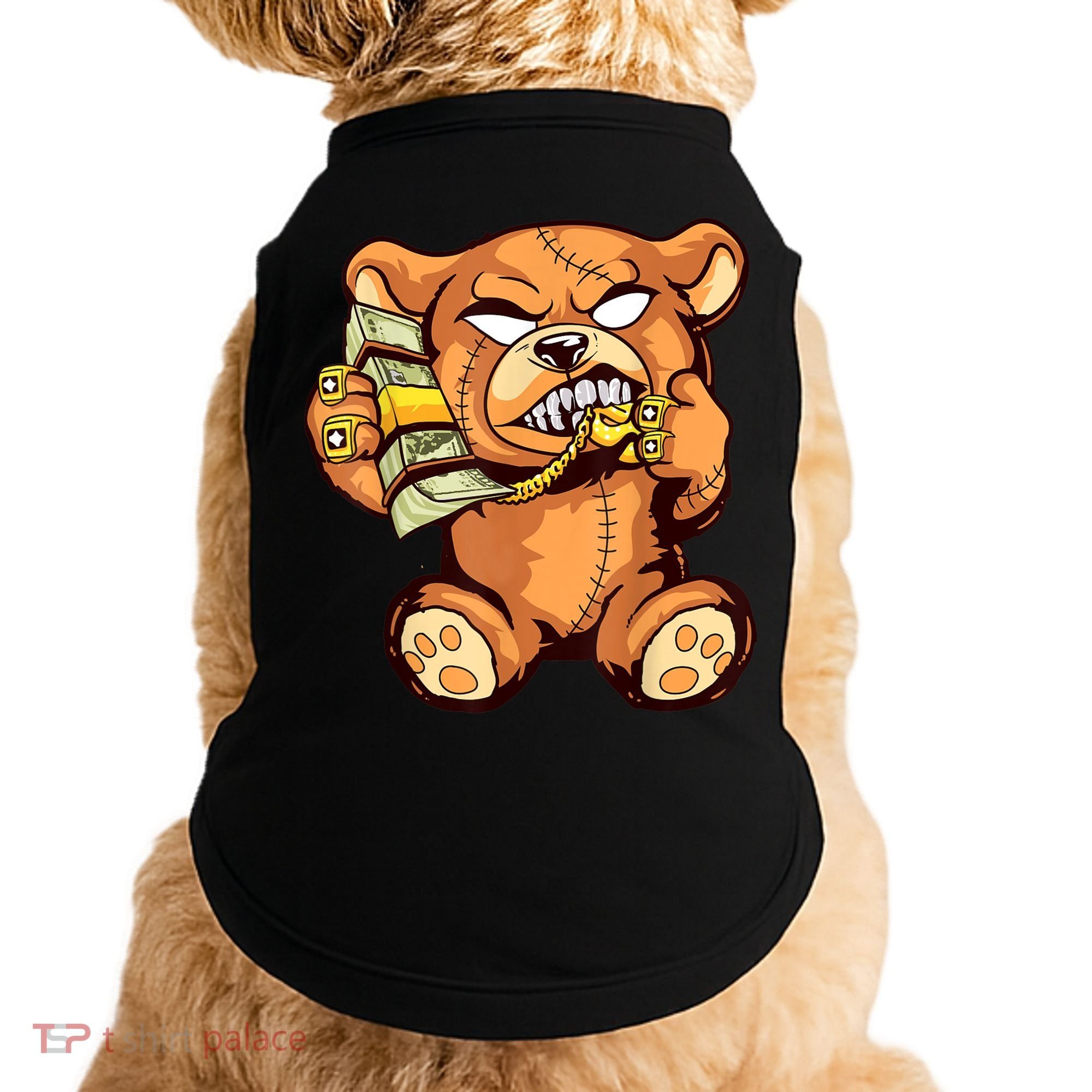 Money Calling Hip Hop Teddy Bear Gangster Rap Drip Swag Dope Doggie Tank
