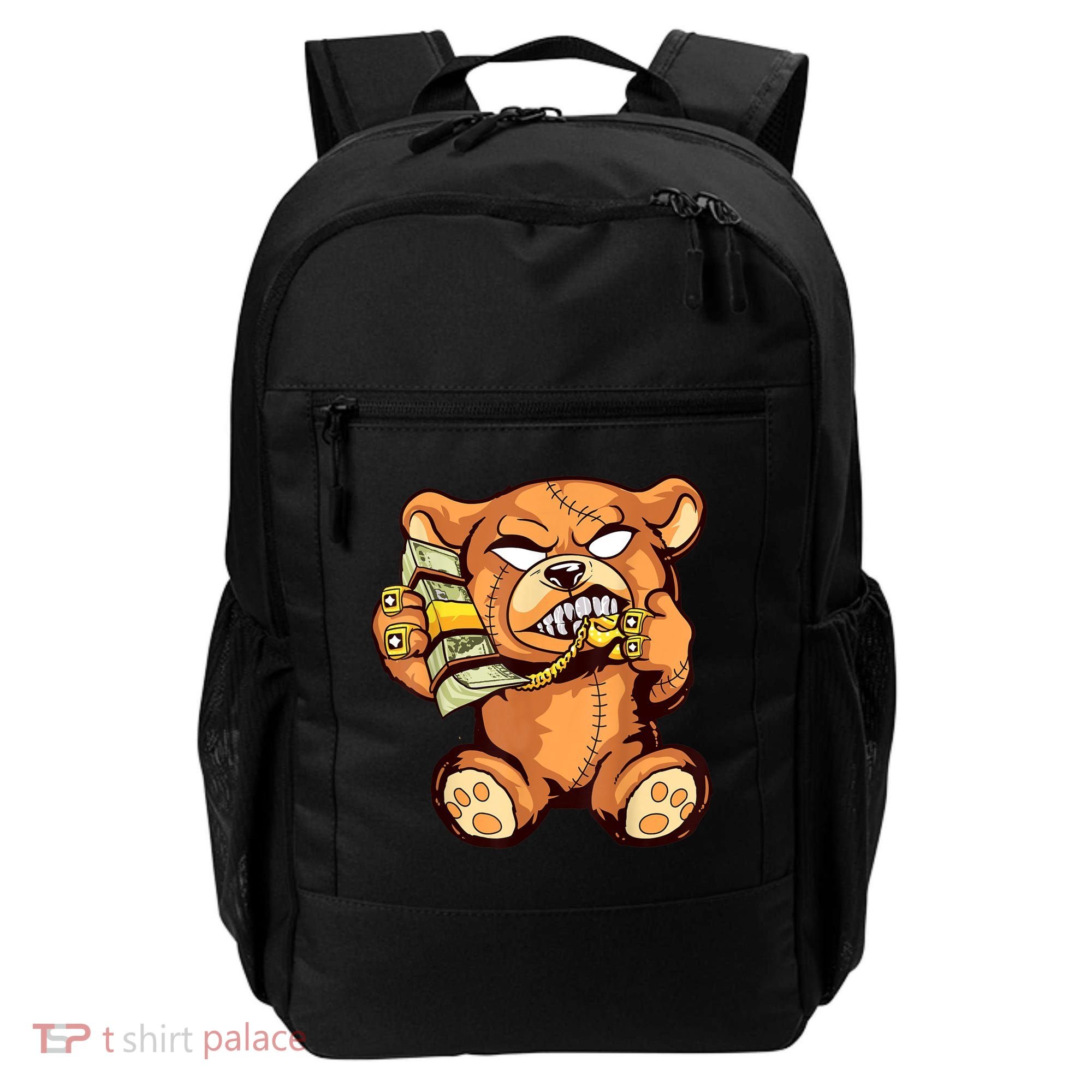 Money Calling Hip Hop Teddy Bear Gangster Rap Drip Swag Dope Backpack