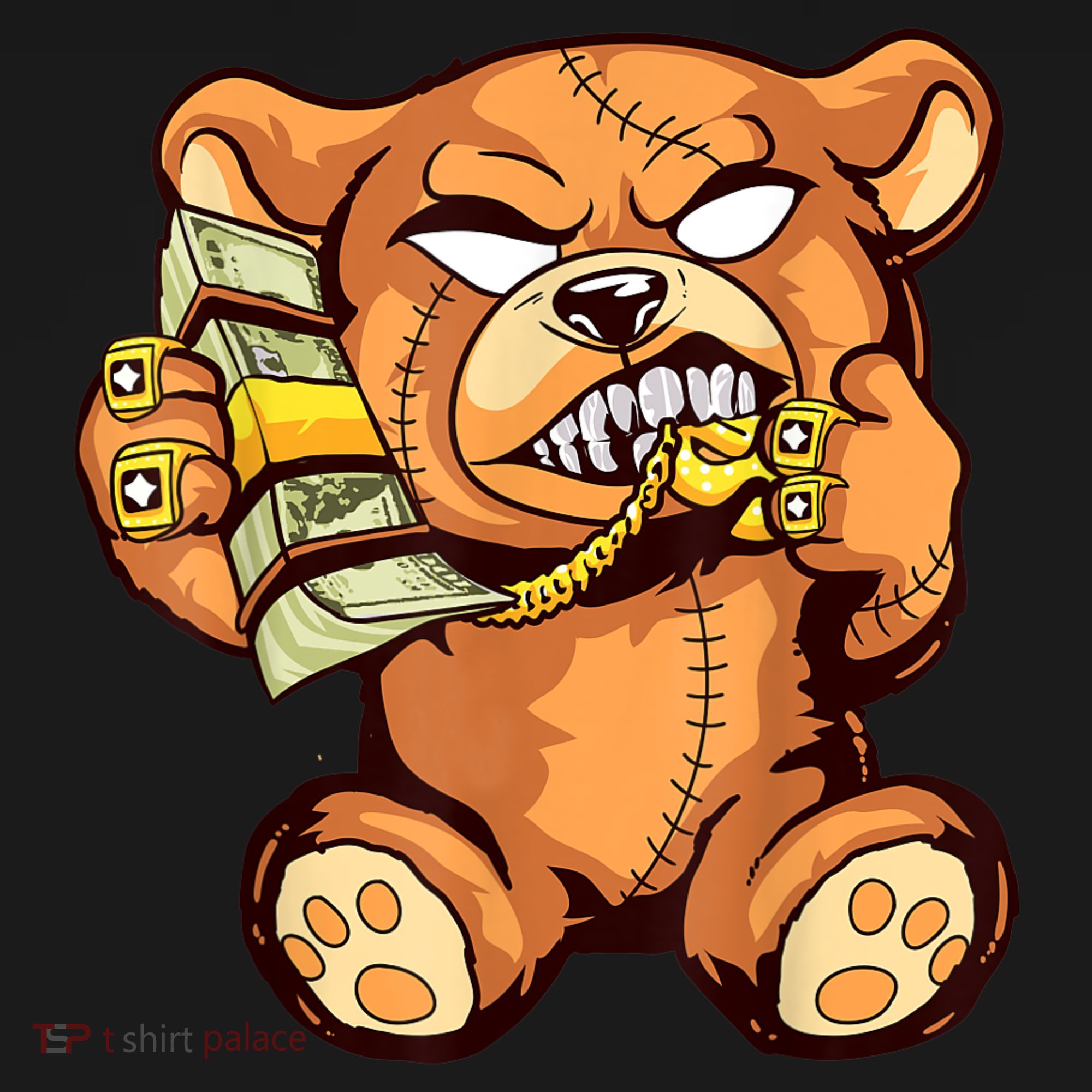 Money Calling Hip Hop Teddy Bear Gangster Rap Drip Swag Dope Women's Hoodie