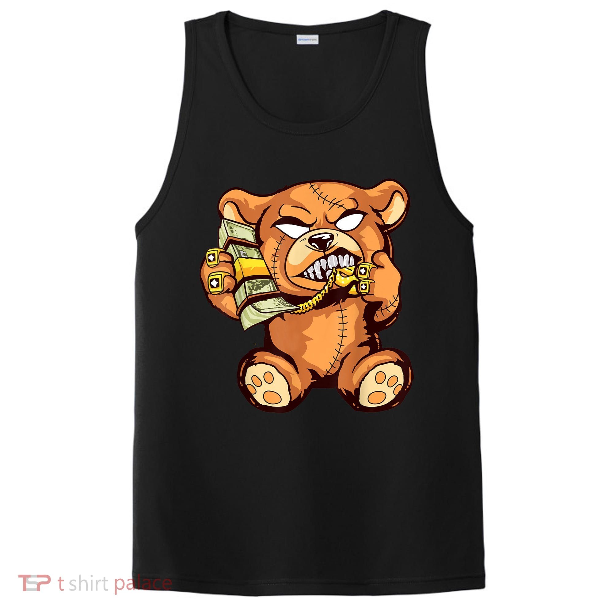 Money Calling Hip Hop Teddy Bear Gangster Rap Drip Swag Dope PosiCharge Competitor Tank