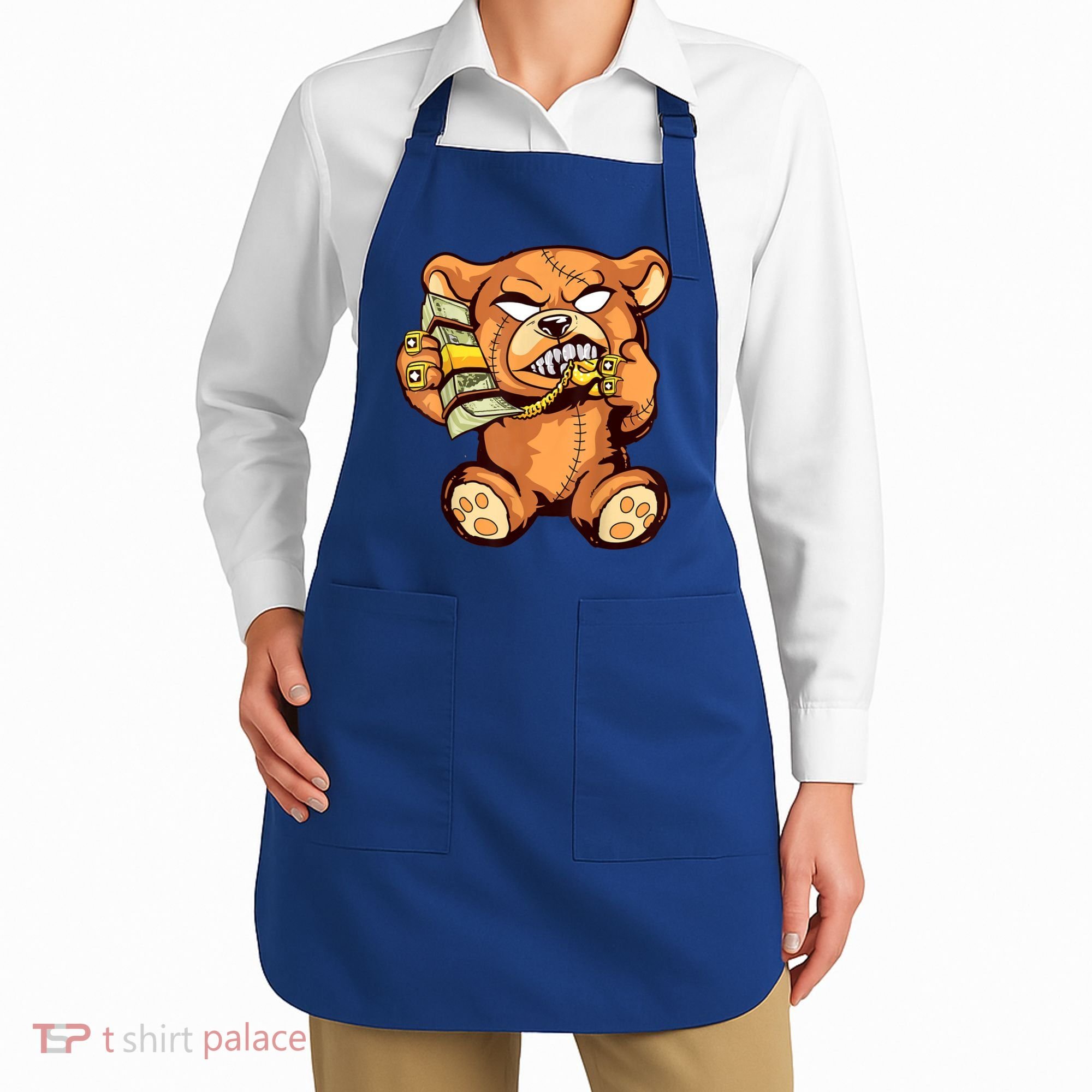 Money Calling Hip Hop Teddy Bear Gangster Rap Drip Swag Dope Apron